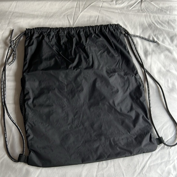 Victorias Secret PINK Drawstring Backpack Nylon light Blue and Black School - Picture 2 of 3